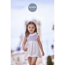Vestido cuerpo punto manzanas lila