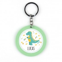 Llavero Metacrilato Redondo Dinosaurio Menta Personalizado
