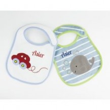 2 personalized car bibs - whale + 3M