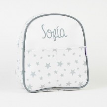 Mochila estrellas gris
