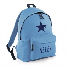 Mochila junior azul personalizada