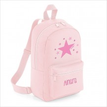 Mochila medium estrella rosa (elegir color mochila)