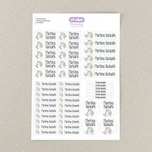 Pack 46 etiquetas objetos unicornio (varios colores y dibujos)