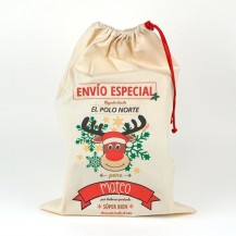 Saco navideño regalos reno