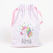 Saquito unicornio personalizado