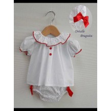 Paula red panties and blouse set