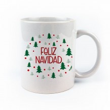 Taza navidad árboles puntitos
