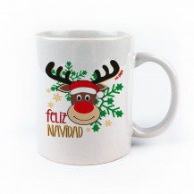 Taza feliz navidad reno