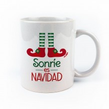 Taza sonríe es navidad
