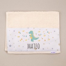 Toalla rizo dinosaurio beige