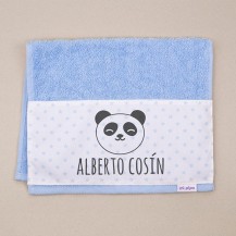 Toalla rizo panda azul