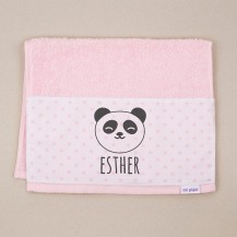 Toalla rizo panda rosa
