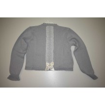 Chaqueta gris brillo lazo espalda
