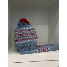 Gorro vaquero greca roja + cuello