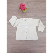 Chaqueta larga básica arena efecto bolsillo
