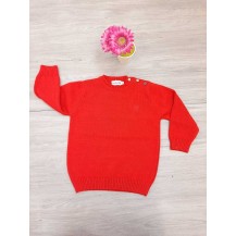 Jersey básico rojo cuello redondo