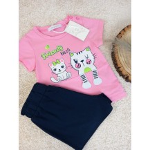 Conjunto rosa y marino gatitos Friends 