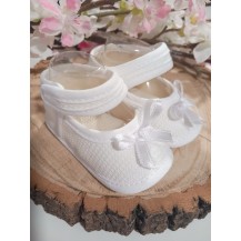Zapatito tela lazos blanco 