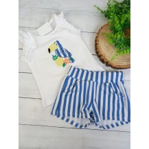 Conjunto tucán rayas azul