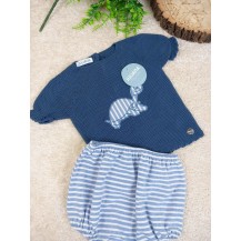 Conjunto braga tela rayada tortuga 