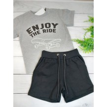 Conjunto enjoy the ride gris y negro