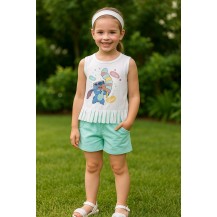 Conjunto Stitch helados verde agua 